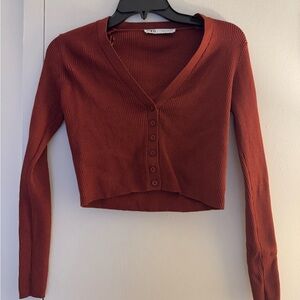 Zara Ribbed Cropped Cardigan